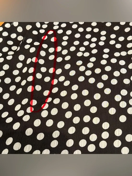 Calvin Klein Women’s Black Short Sleeve Polka Dot Pattern V-Neck Dress Size 8 - Picture 9 of 13